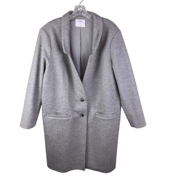 Old Navy Womens Overcoat Size 2XL Long Gray 2 Button Career Coat Jacket - Picture 1 of 4